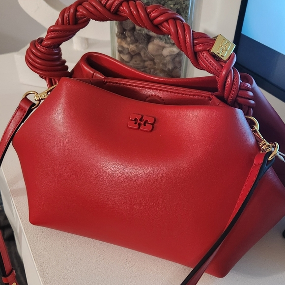GANNI Red Leather Handbag - Picture 7 of 7